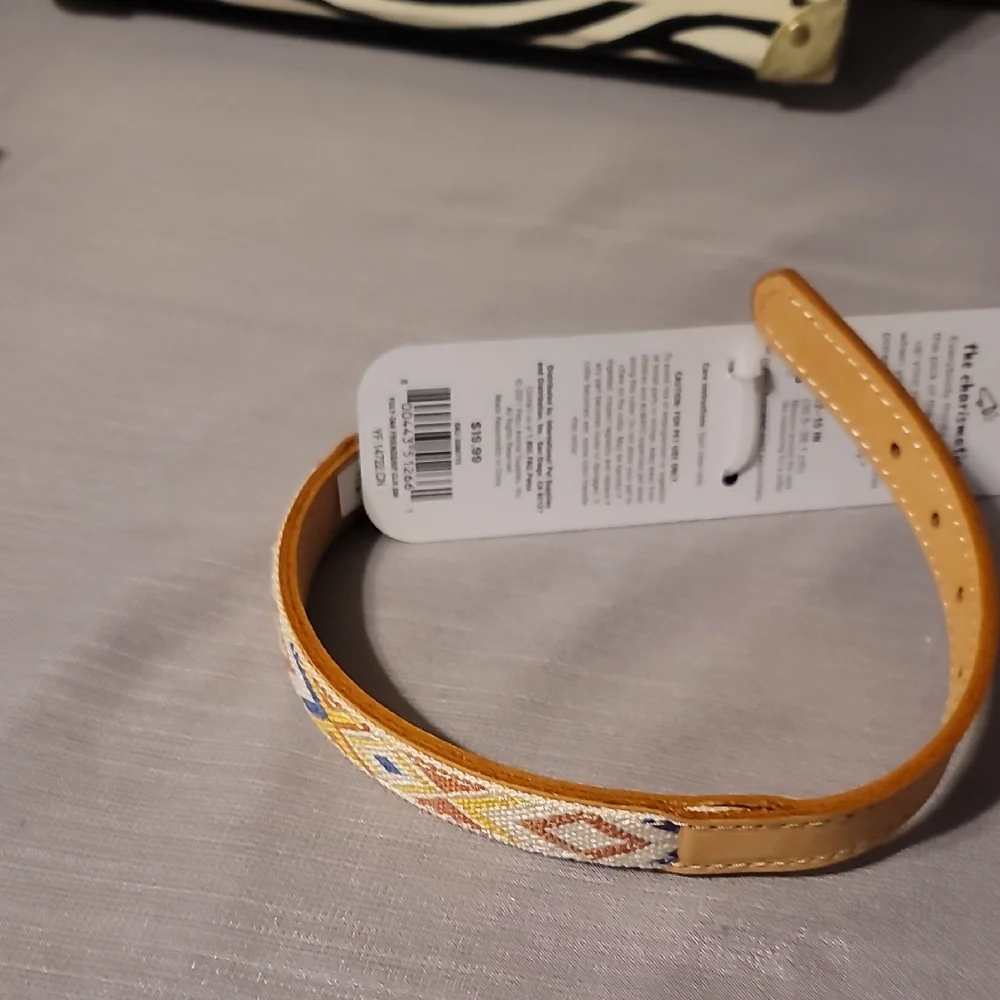 Tan and SW Multicolor Patterned Dog Collar